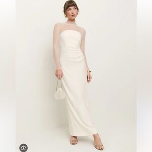NWT Reformation Adalia Long Dress Size 4 Ivory Bridal